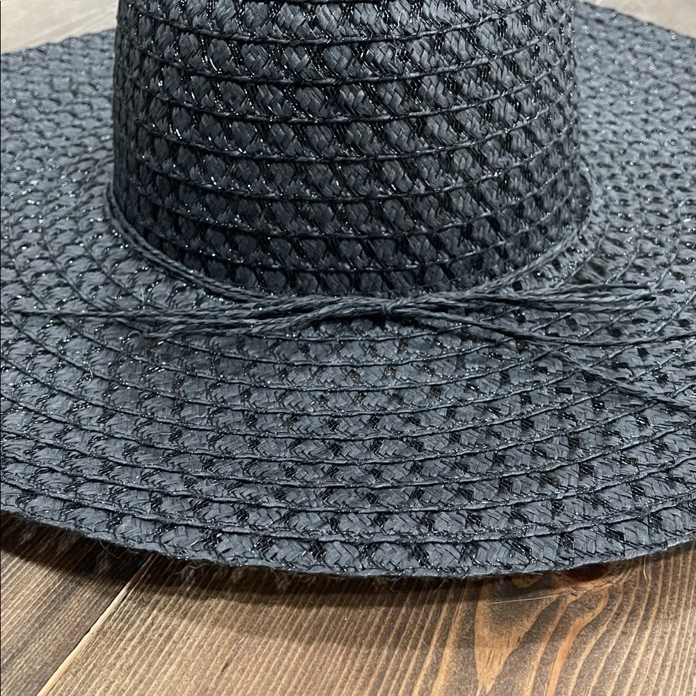 Women’s Black Wide Band Floppy Hat